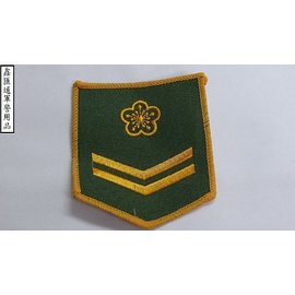 陸軍綠底黃邊臂章-一兵